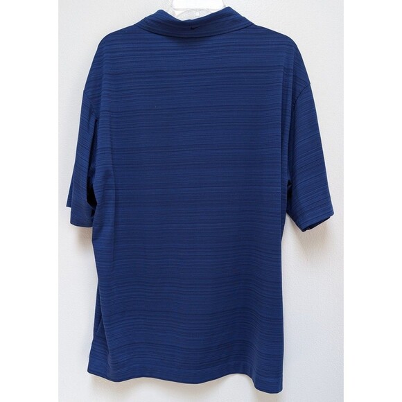 NIKE Men's GOLF Sz L DRI-FIT Performance Polo Shirt Short Sleeve Striped Blue - Picture 3 of 5